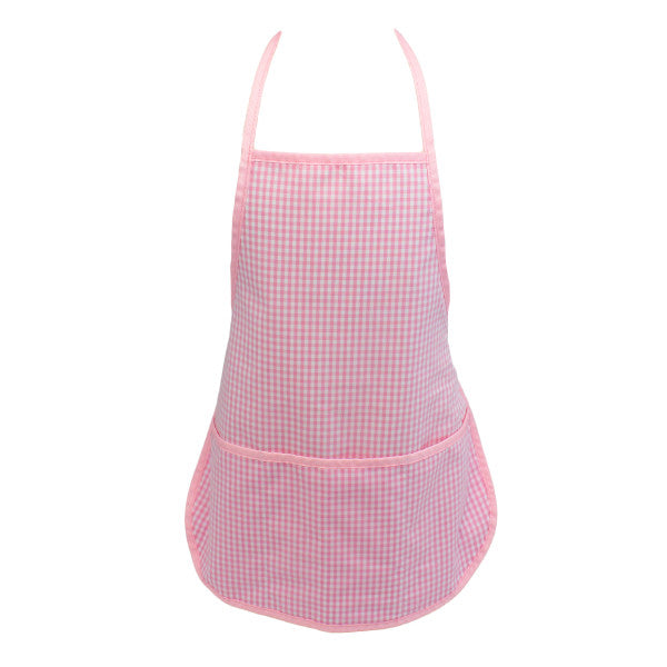 Pink Gingham Art Smock For Kids