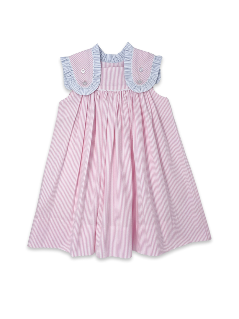 Pink Seersucker Frances Flap Dress