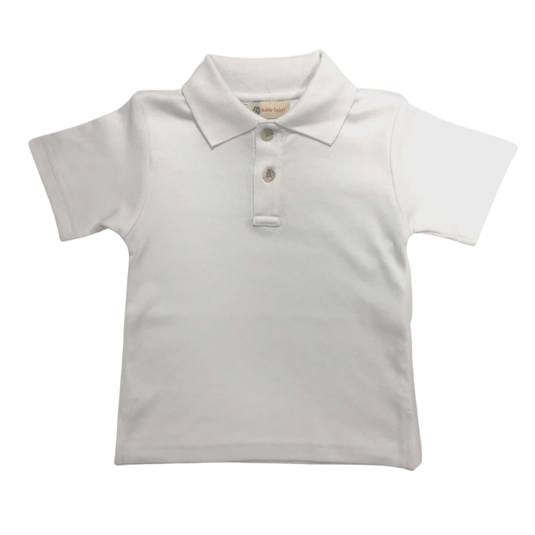 Boys White Short Sleeve Polo