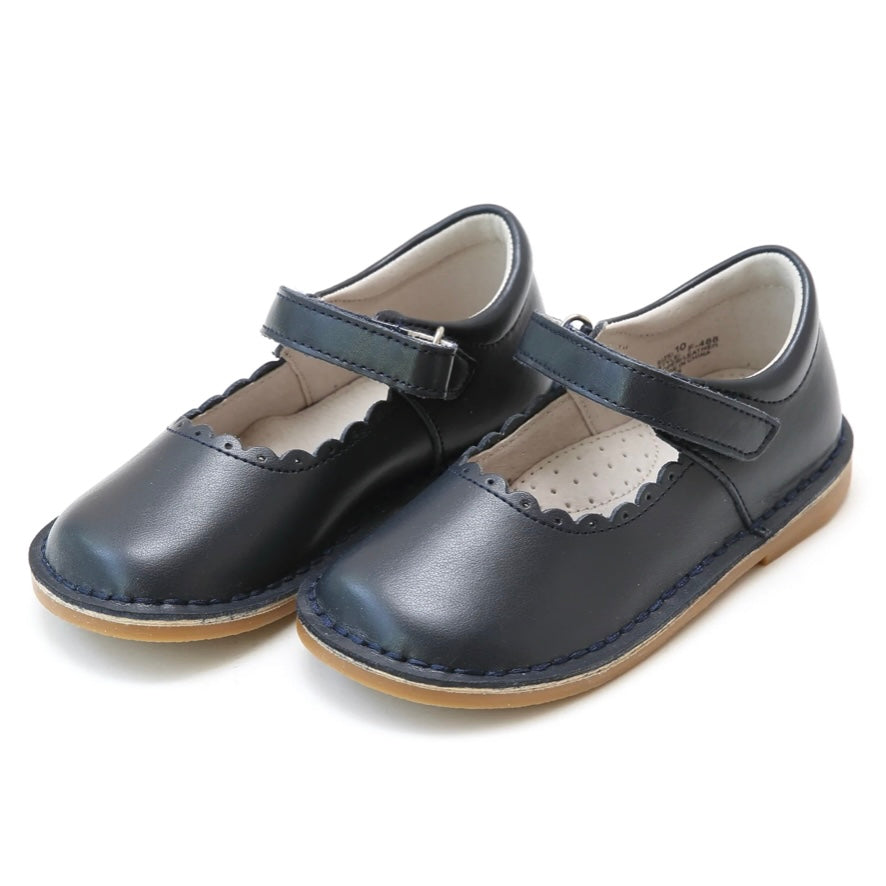 Caitlin Scalloped Mary Jane - Navy or Off White
