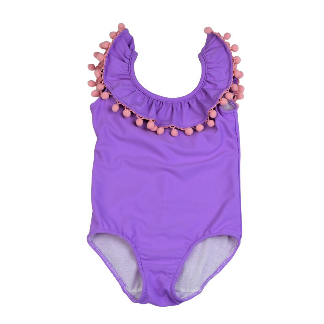Pink Pom Poms Lavender Swimsuit