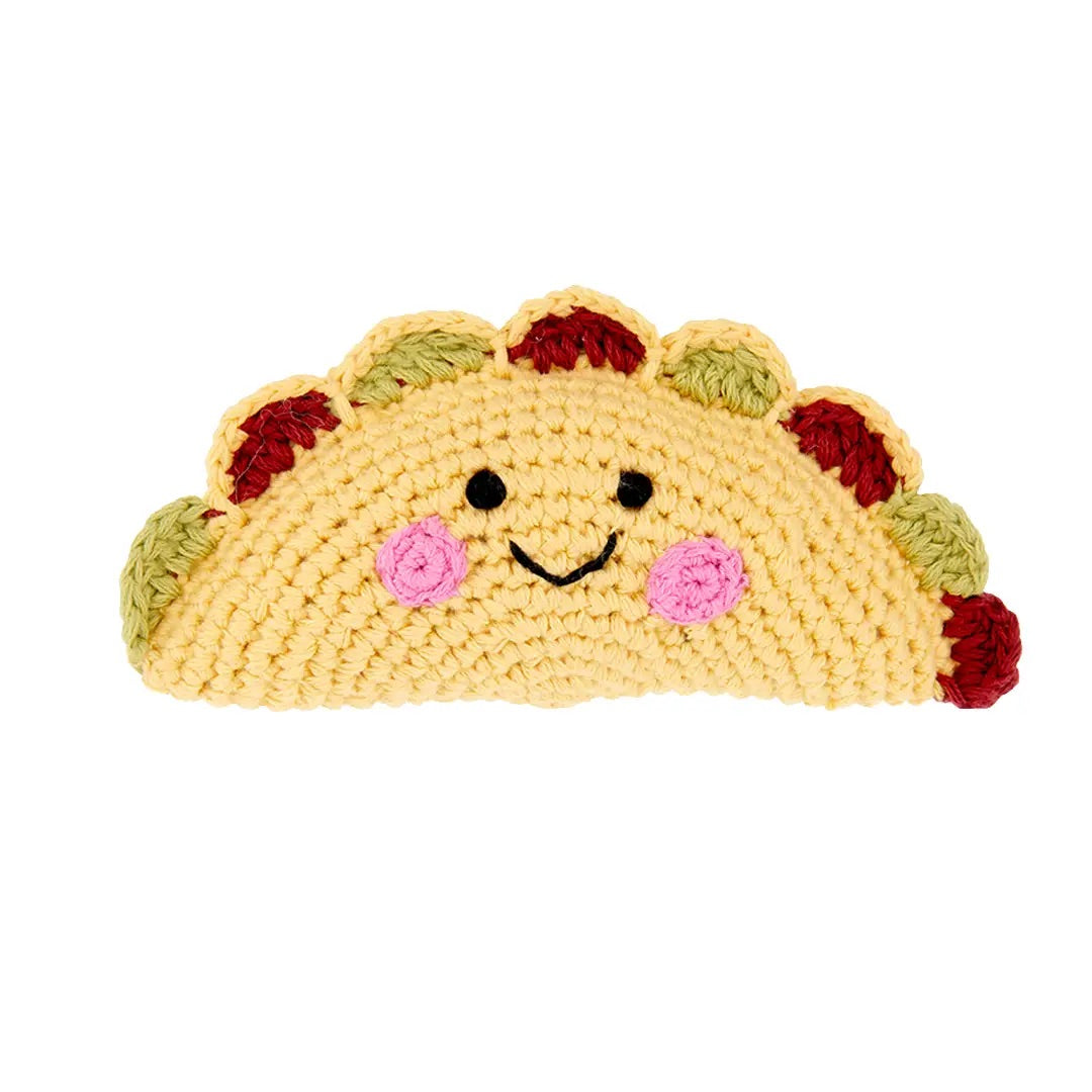 Friendly Taco Knitted Rattle