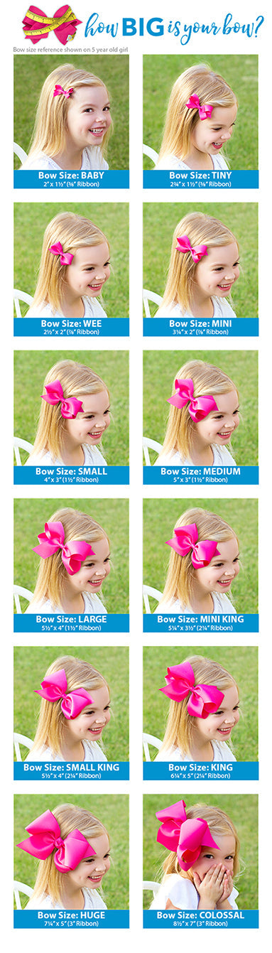 Millennium Blue Classic Grosgrain Girls Hair Bow