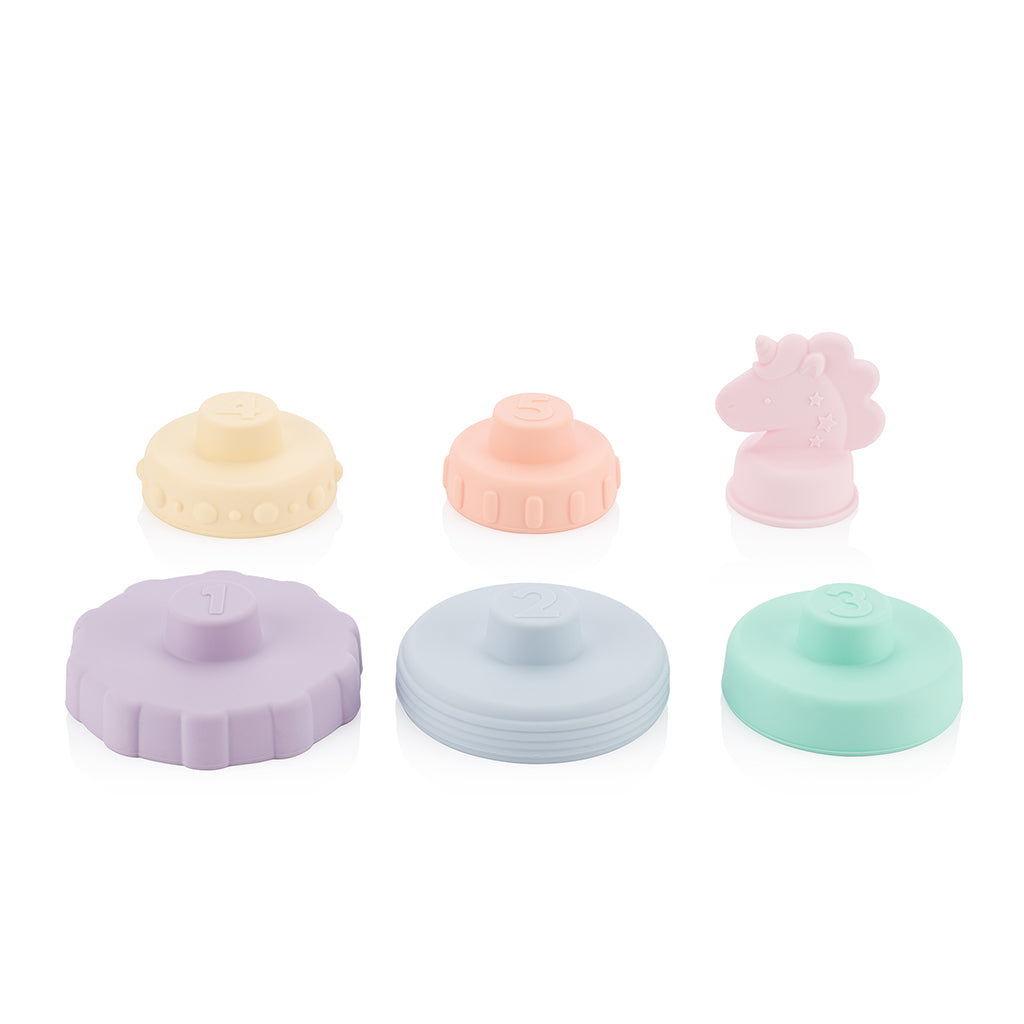 Itzy Stacker™ Silicone Stacking Unicorn Dino