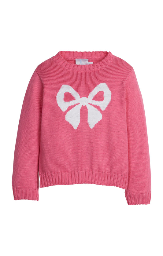 Hot Pink Bow Intarsia Sweater