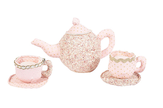 Floral Stuffed Toy Tea Set