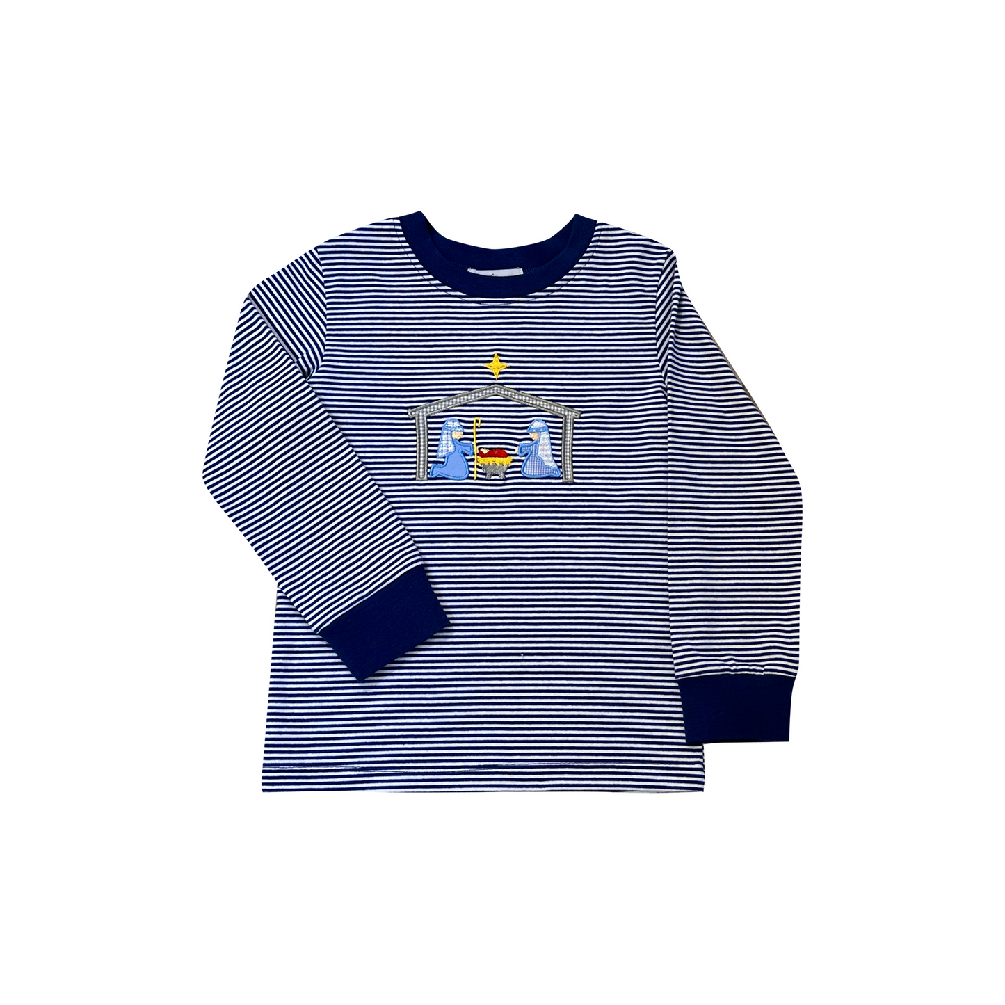 Nativity Appliqué Boys Long Sleeve Shirt