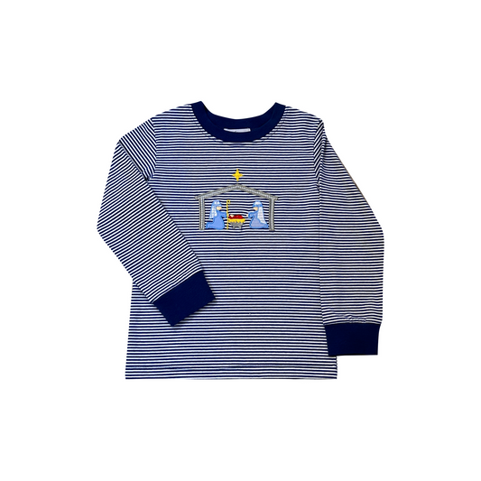 Nativity Appliqué Boys Long Sleeve Shirt