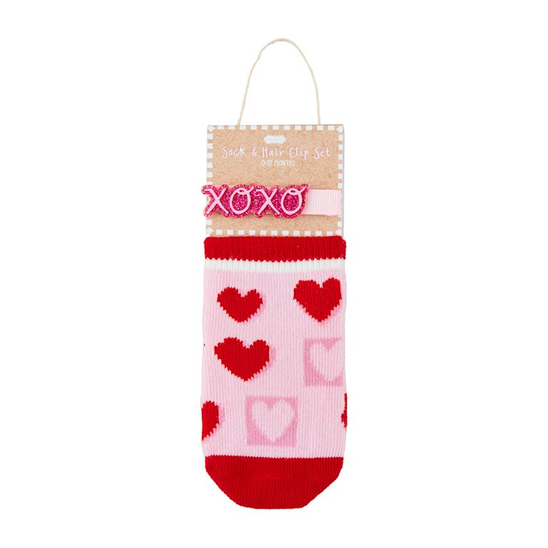 XOXO Sock + Hair Clip