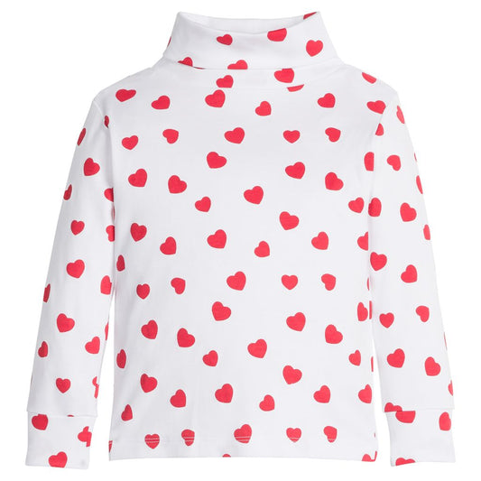 Printed Hearts Turtleneck