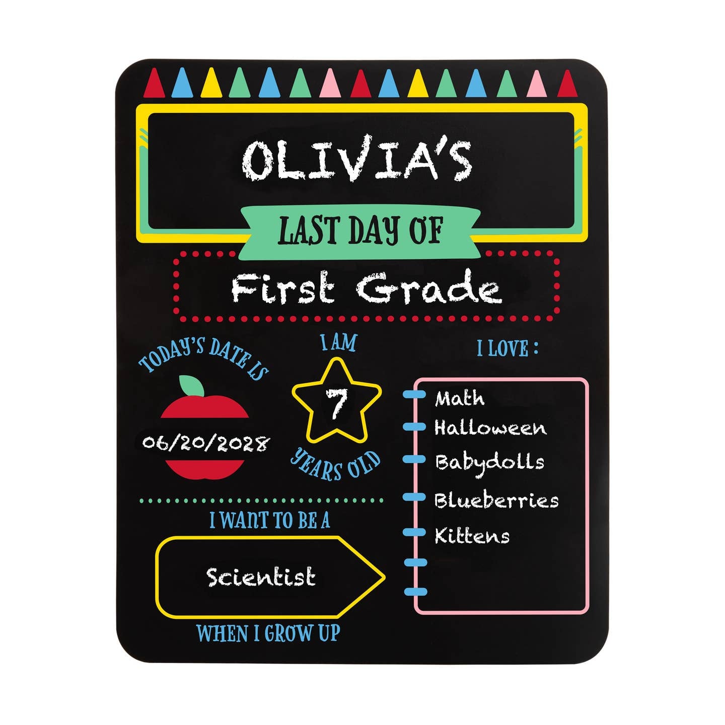 First & Last Day of School Chalkboard