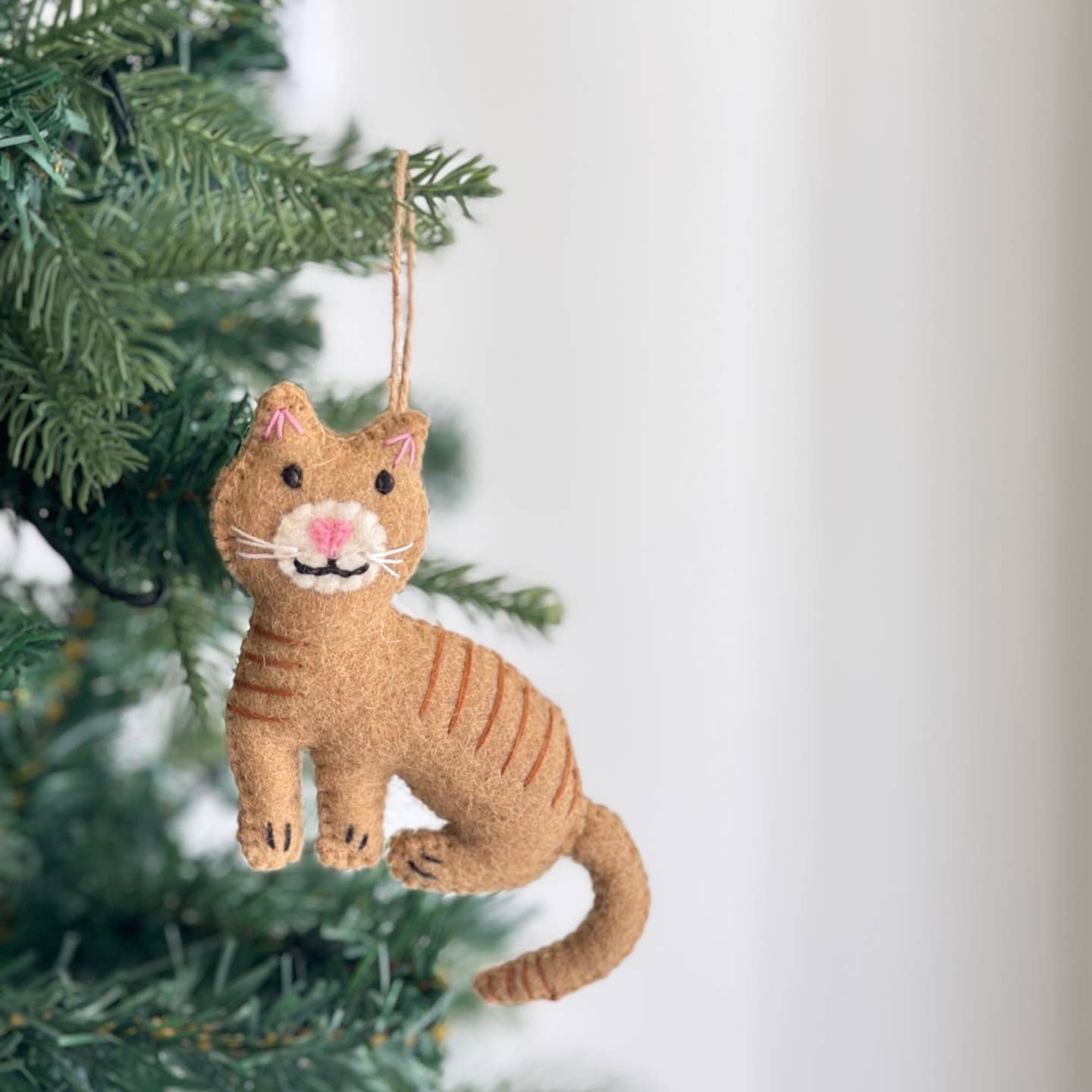 Brown Tabby Cat Felt Ornament