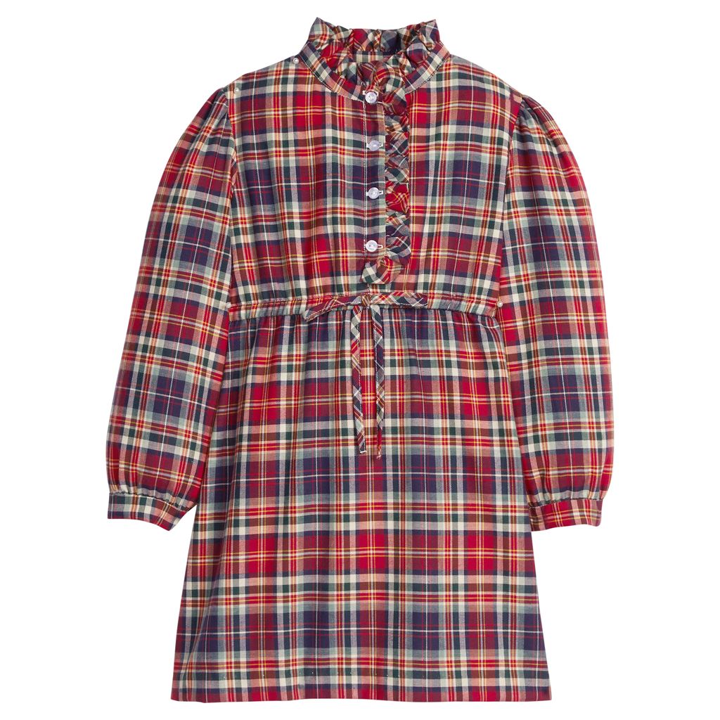 Middleburg Plaid Ruffled Shirt Dress