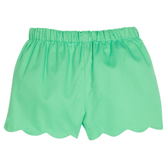 Scallop Shorts - Green Twill