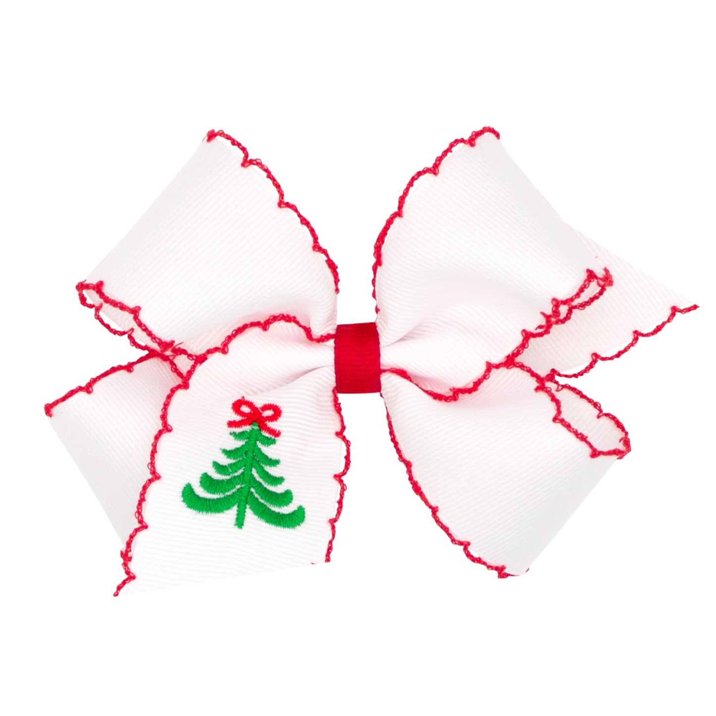 Christmas Tree Embroidered Bow