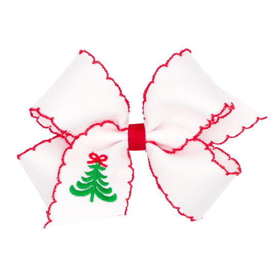 Christmas Tree Embroidered Bow