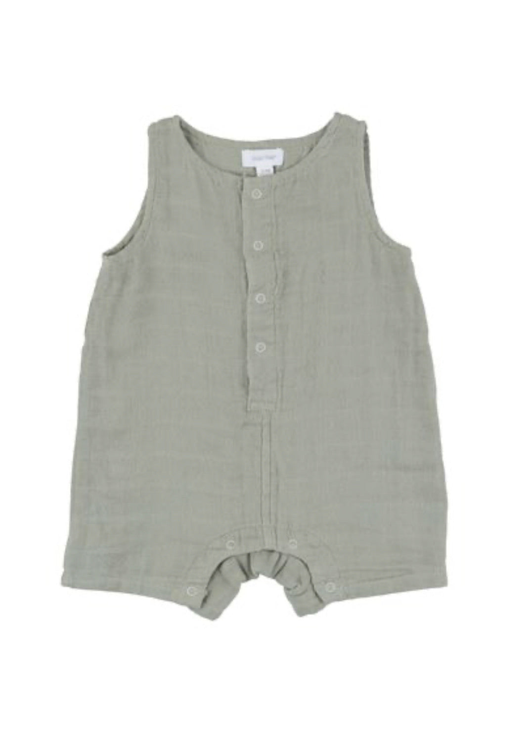 Desert Sage Solid Muslin Shortie Romper