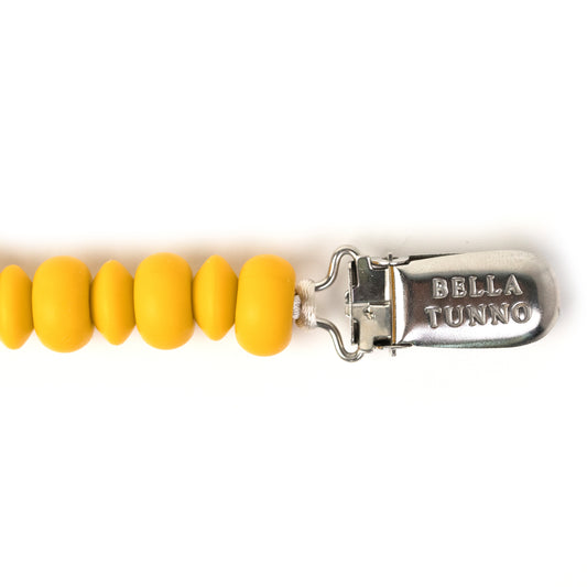 Mustard Beaded Pacifier Clip