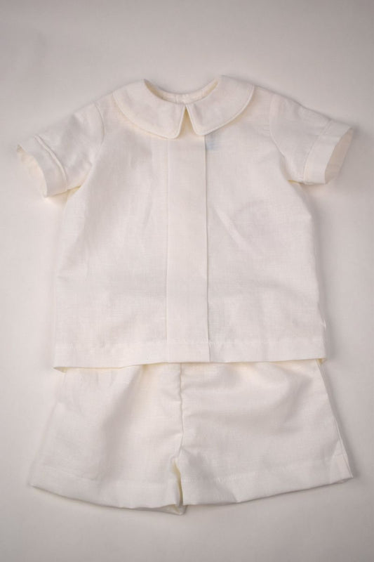 White Linen Short Set