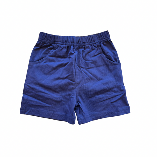Navy Jersey Shorts with Front Pockets