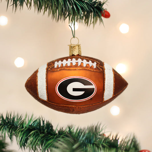 Georgia Football Glass Ornament