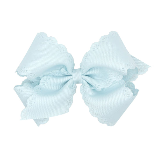 Pale Blue Eyelet Bow