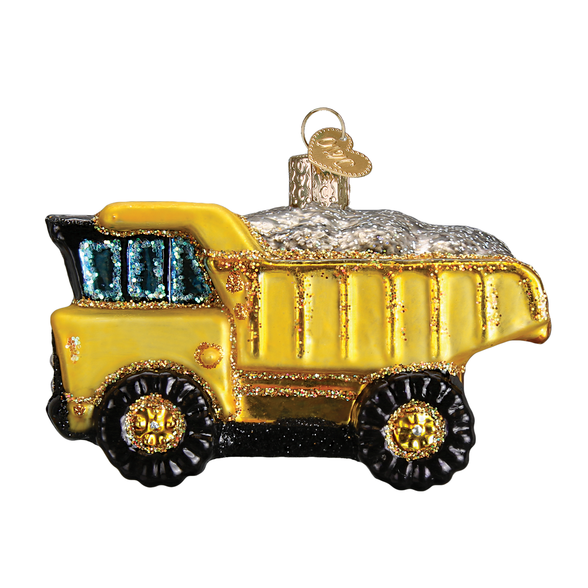 Dump Truck Glass Ornament