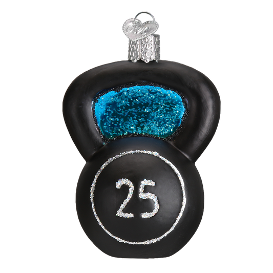 Kettlebell Glass Ornament