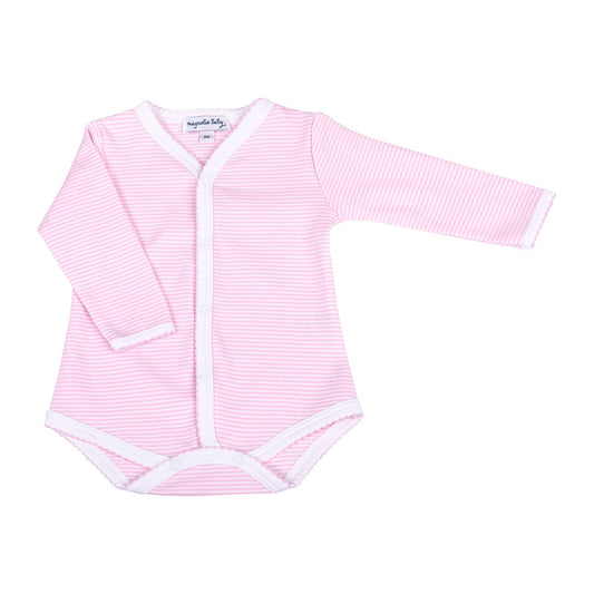 Pink Mini Stripes Longsleeve Bodysuit