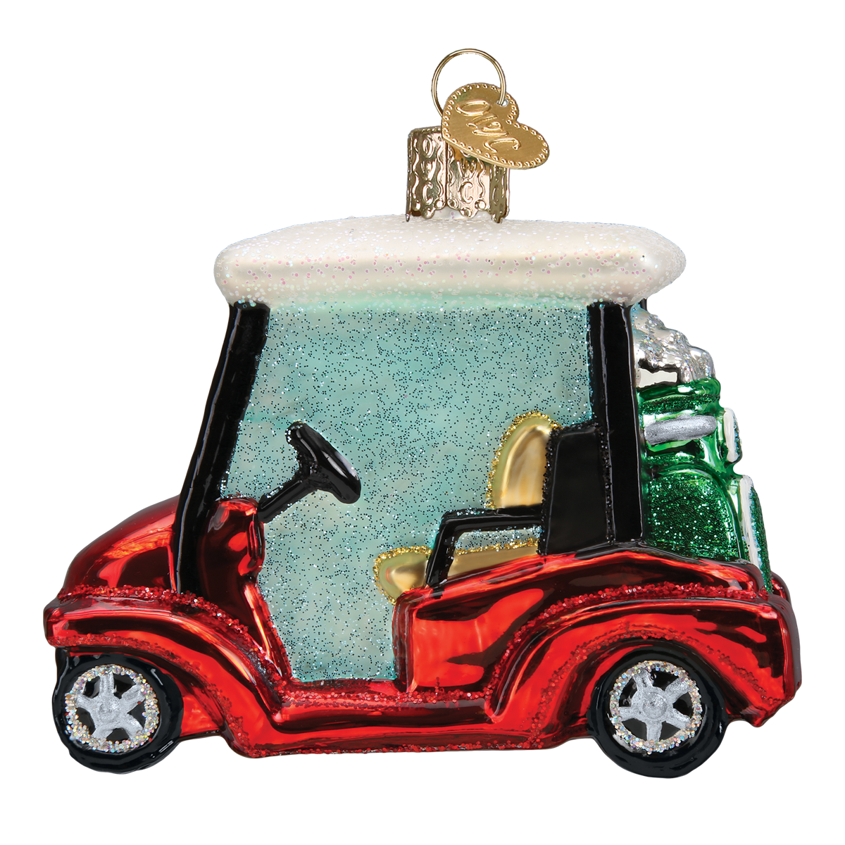 Golf Cart Glass Ornament