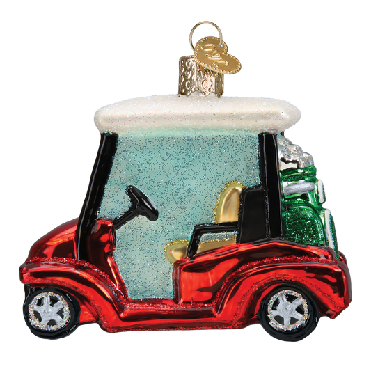 Golf Cart Glass Ornament
