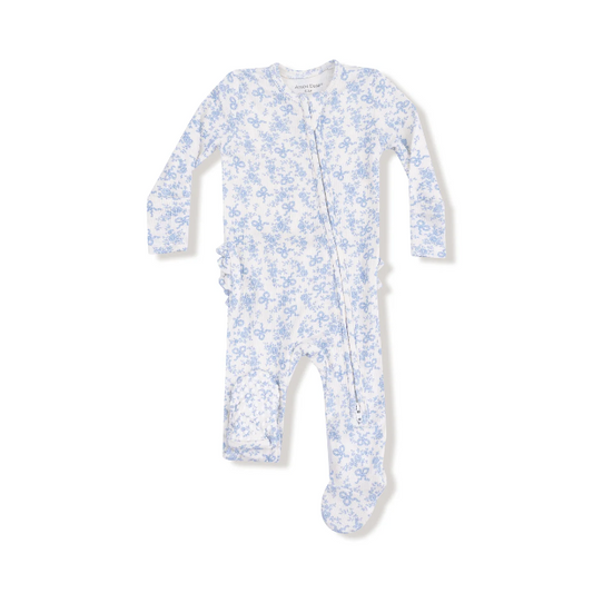 Romi Floral 2-Way Zipper Ruffle Footie