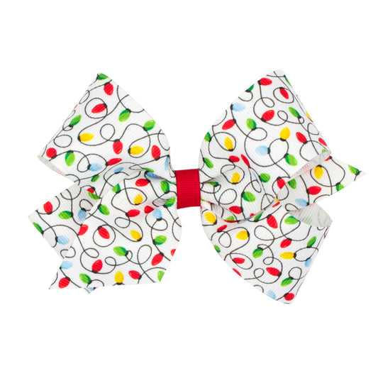 Christmas Lights Print Bow