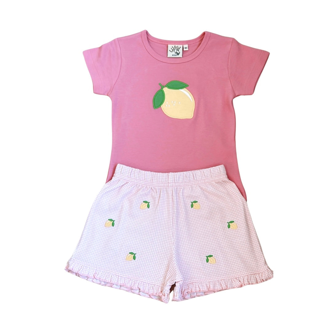 Pink Lemon Appliqué T-shirt