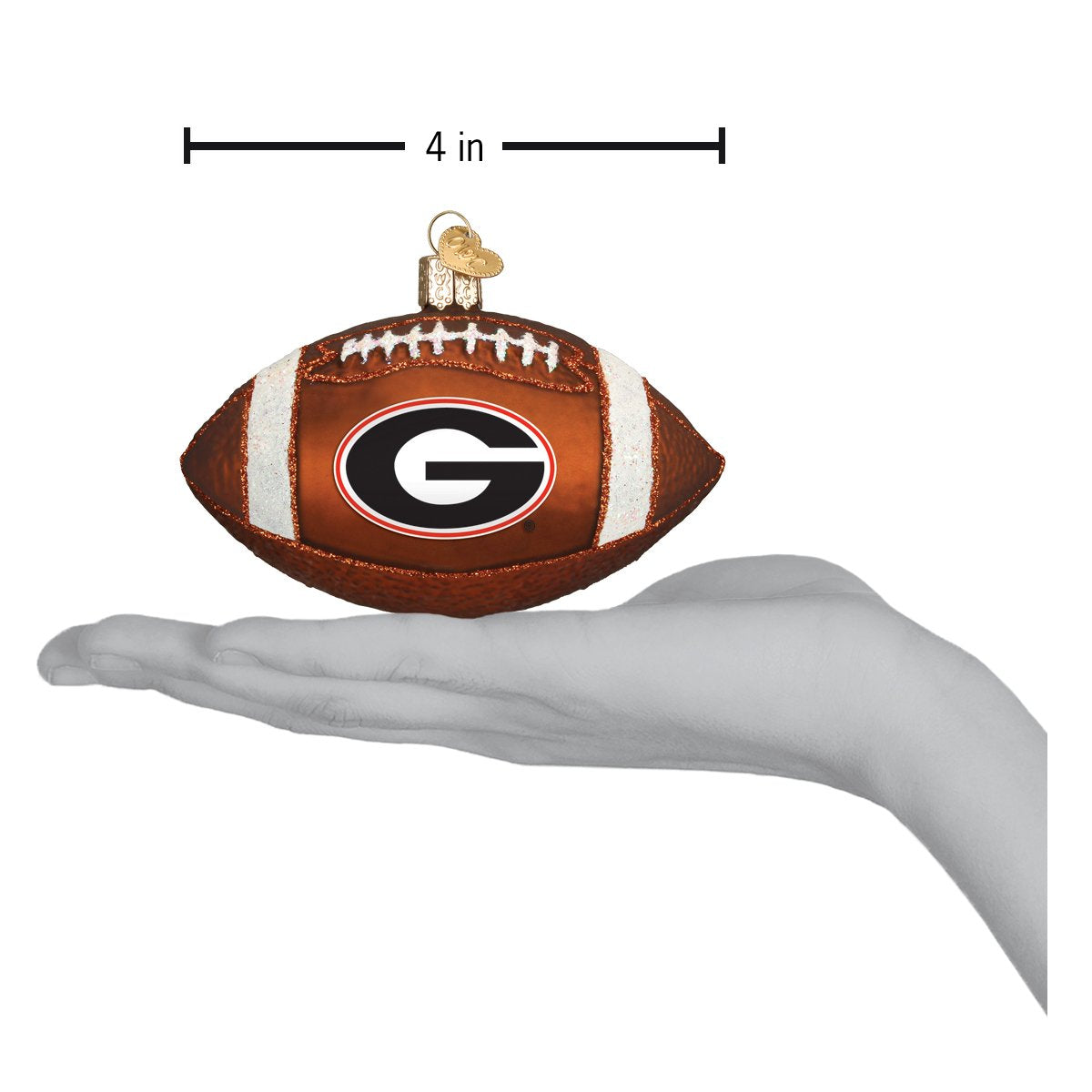 Georgia Football Glass Ornament