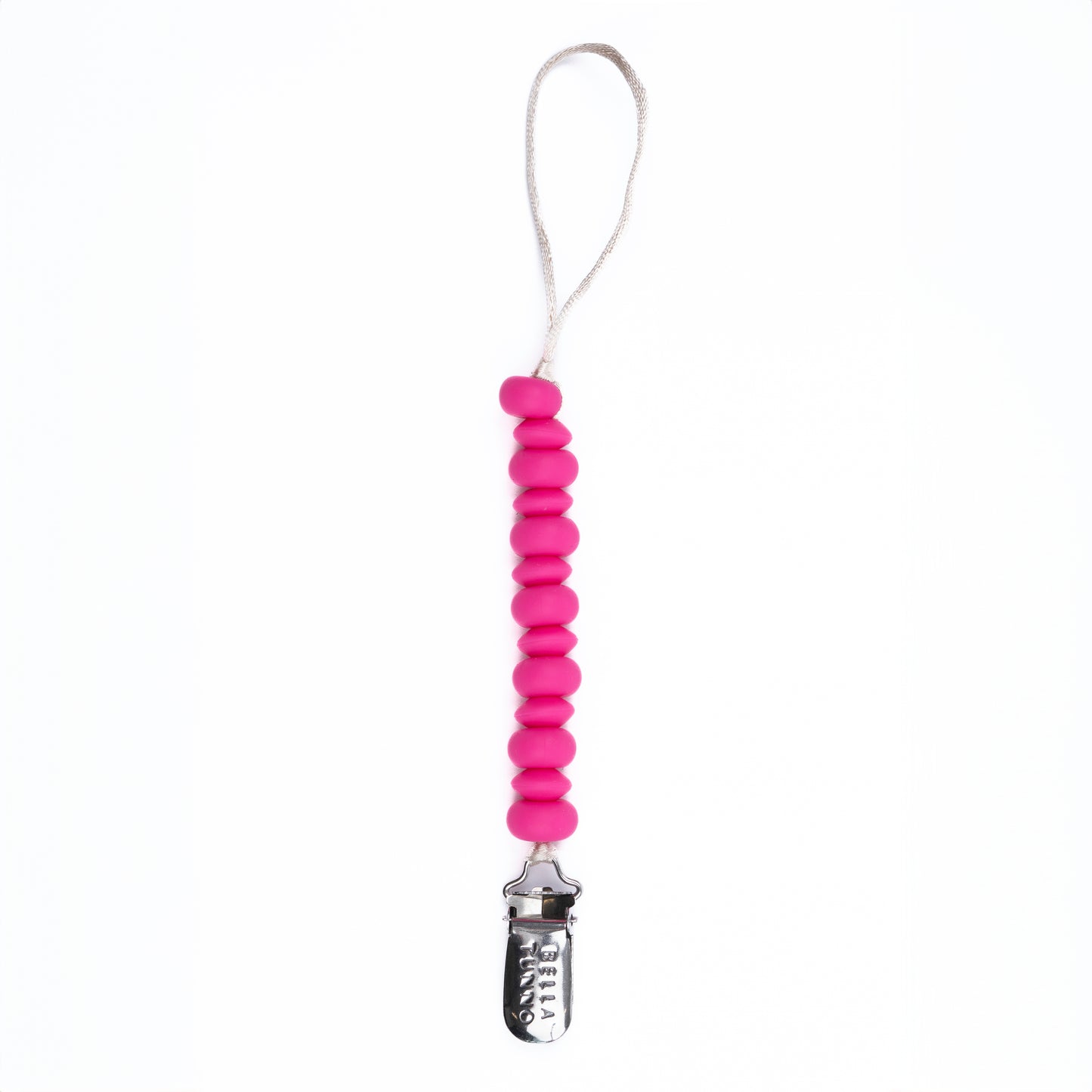 Puch Pink Beaded Pacifier Clip