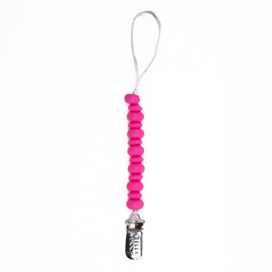 Puch Pink Beaded Pacifier Clip