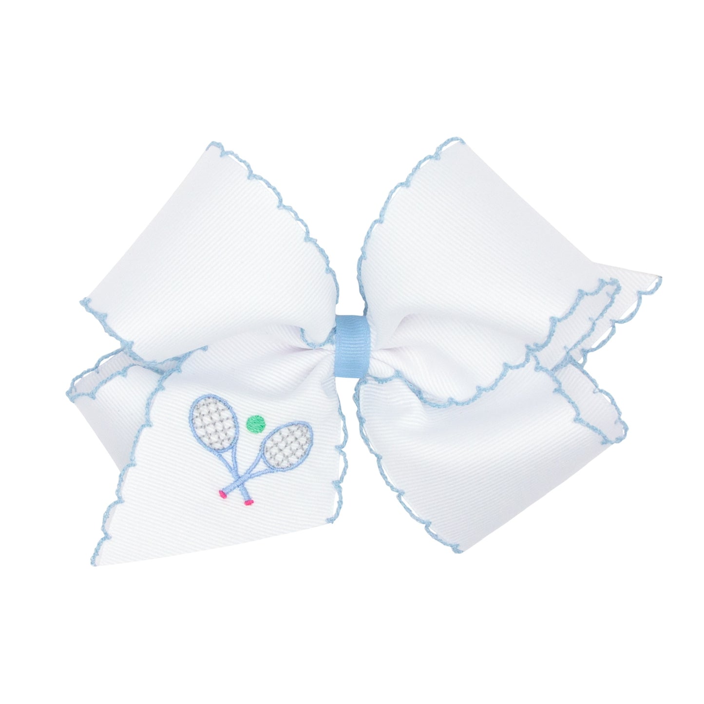 Tennis Embroidered Moonstitch Girls Hair Bow