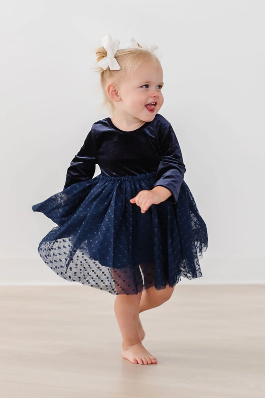 Navy Velvet Tutu Bodysuit