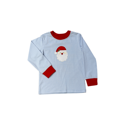 Santa Appliqué Boys Long Sleeve Shirt