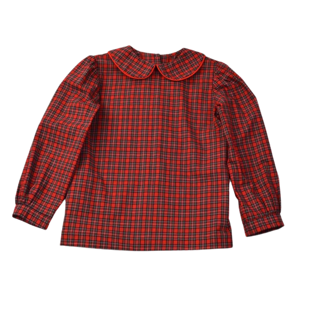 Girls Holiday Plaid Blouse