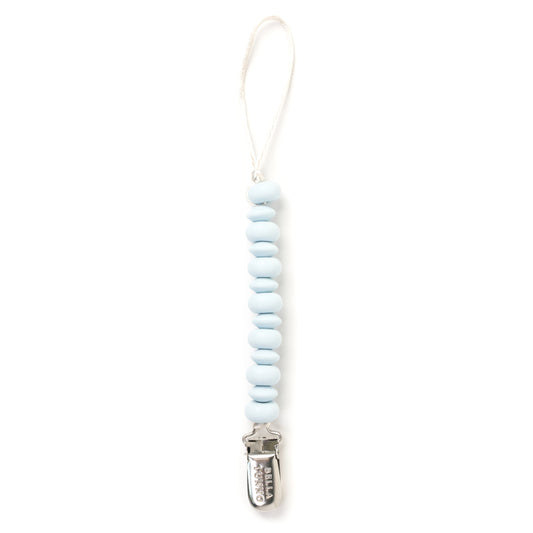 Light Blue Beaded Pacifier Clip