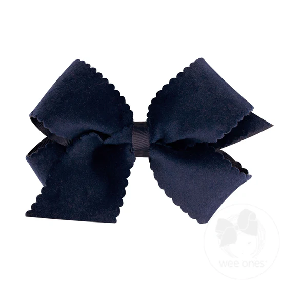 Mini Velvet Scallop Edge Bow