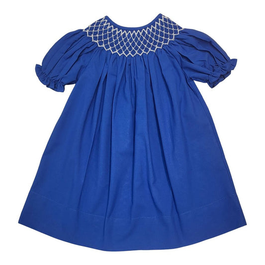 Catherine Royal Blue Dress Pearl Neckline