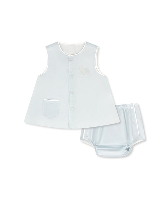 Mason Rocking Horse Embroidered Diaper Set