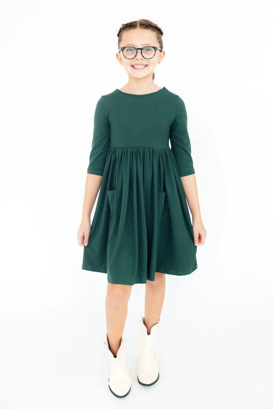 Spruce Pocket Twirl Dress