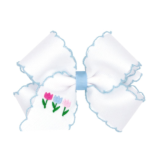 Tulip Embroidered Bow