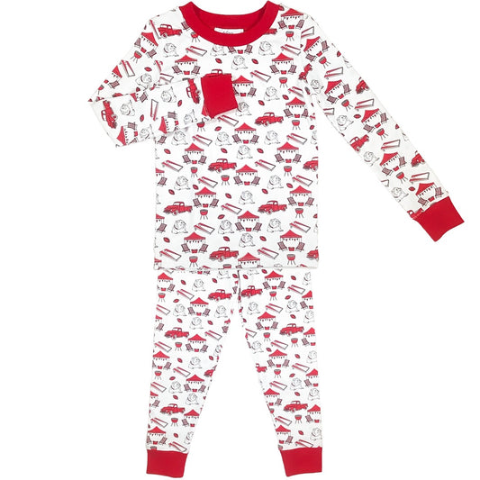 Bulldog Tailgate Printed Pajamas