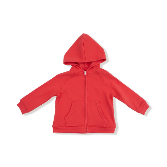 French Terry Varsity Hoodie - Red