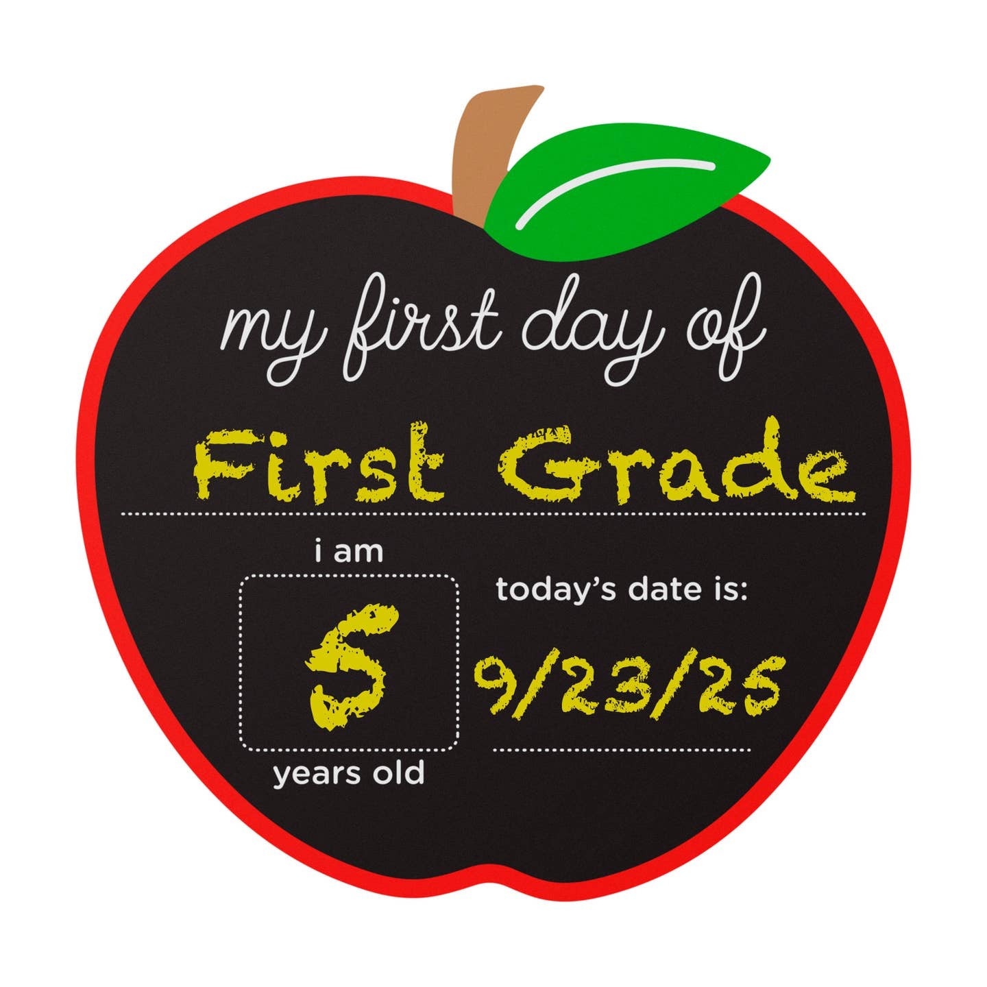 Apple First & Last Day of School Chalkboard
